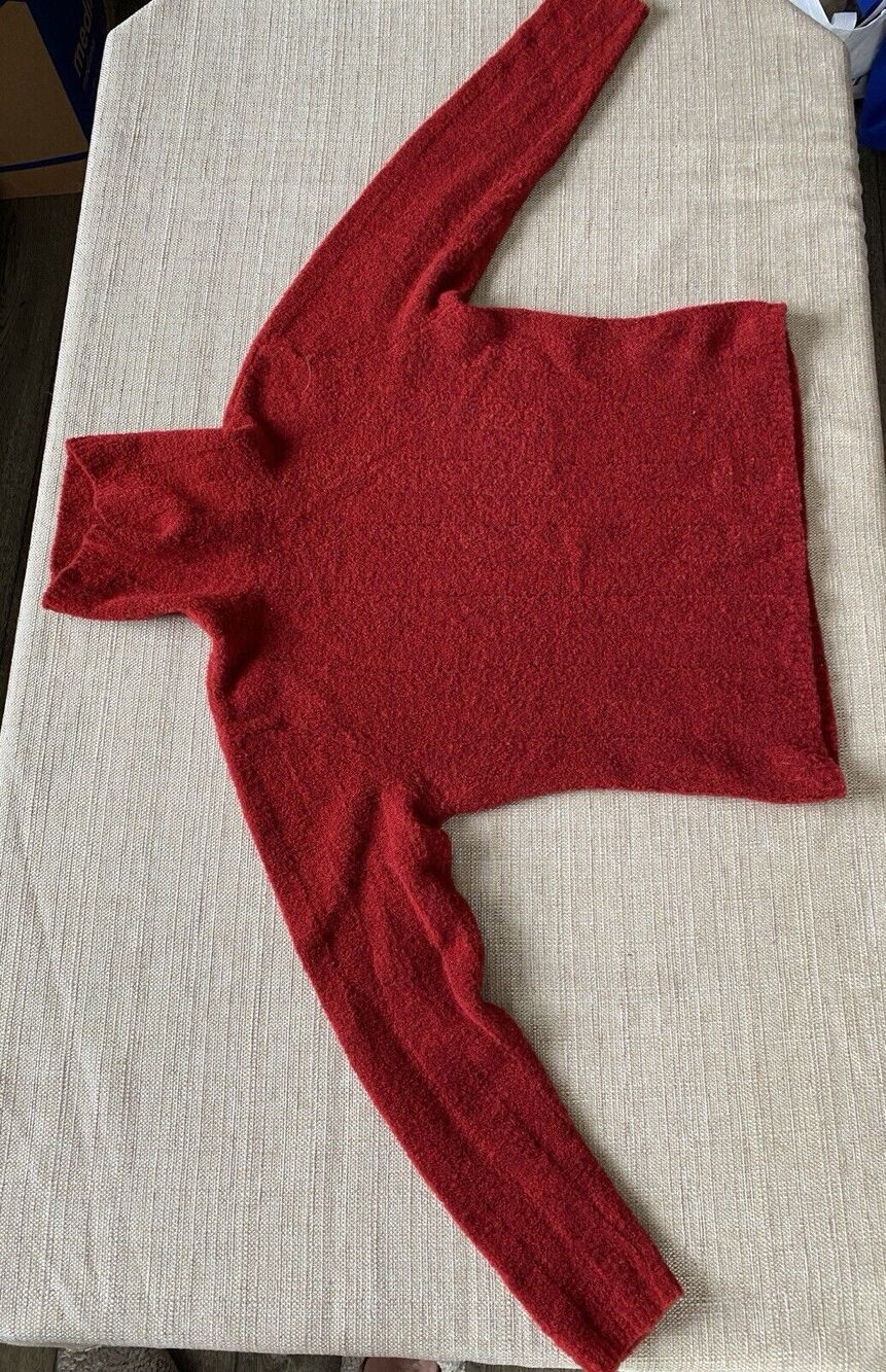 TALBOTS turtleneck sweater 80% Merino Wool Blend Red Orange M